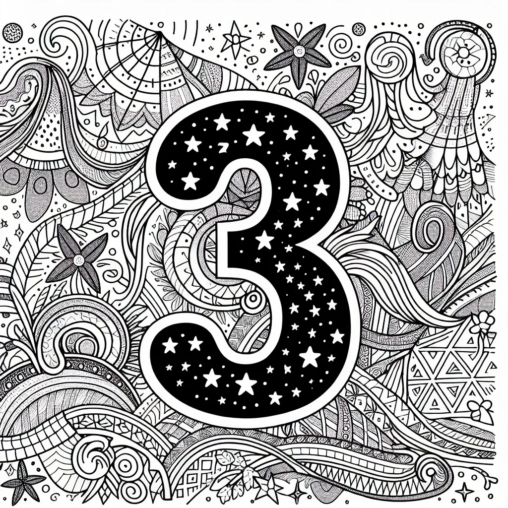 Unlock Creativity with Our Free Number 3 Coloring Page for Kids and Adults!