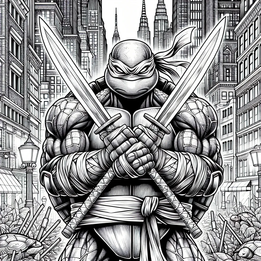 Unleash Your Creativity: Download a Leonardo Ninja Turtle Coloring Page for Free!